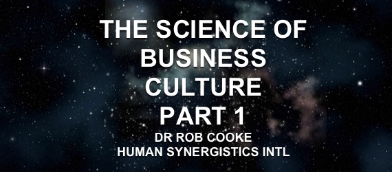 Dr Rob Cooke Human Synergistics Excellent Business Culture