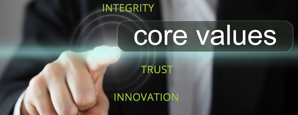 Core Values, Integrity, Trust, Innovation